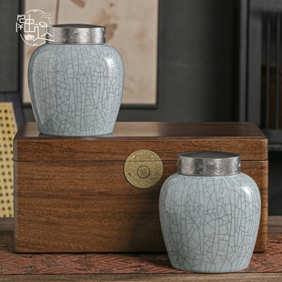 2026新款哥窑茶叶罐包装盒空礼盒装高档空盒白茶龙井普洱红茶中式