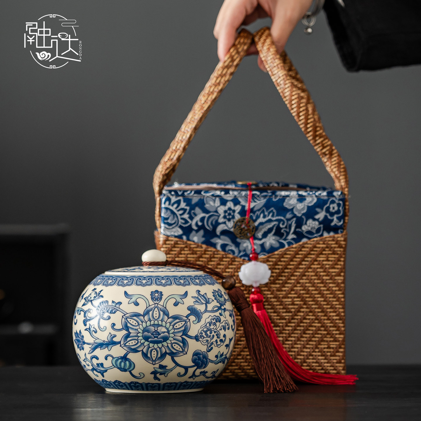 2026新款藤编茶叶罐包装盒空礼盒装高档空盒青花绿茶普洱红茶白茶,餐饮具,茶叶罐,淘宝优惠券,粉丝福利购,淘宝优惠卷