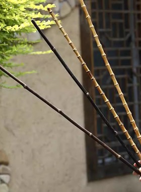 竹鞭教鞭戒尺家用竹根条天然紫竹鞭把玩收藏手工调直教棒棍家法棍