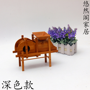 怀旧竹木制品风车模型家具装饰品摆件工艺品茶几卧室摆设创意家居
