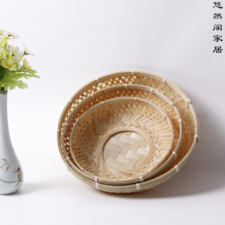 沥水篮洗菜篮竹编创意洗菜盆滴水筛多用滤水筛水果篮厨房盛菜篓