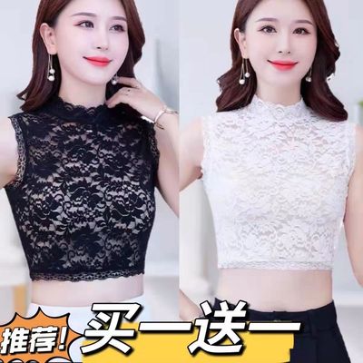 春秋女百搭假领子蕾丝打底衫