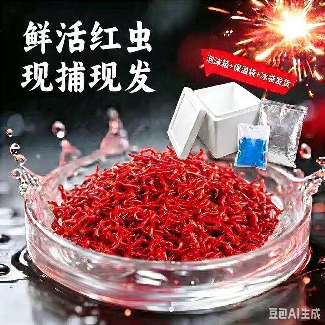 红虫活饵净虫鱼食新鲜红虫饵钓鱼活体红线虫鲫鱼野钓拉饵饵料