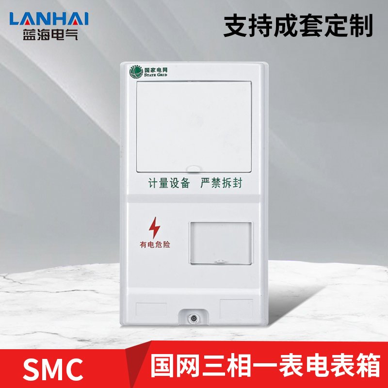 国网单相电表箱一表位三相1户smc玻璃钢非金属电能计量箱SMC户外