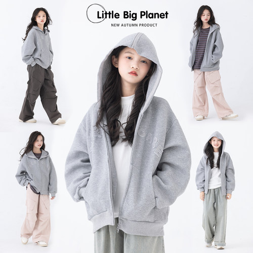 小小大星球美式字母贴布宽松外套