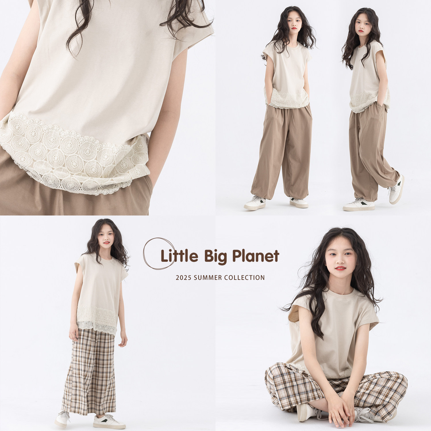 小小大星球童装 小众日系网纱花边短袖 夏天文艺女童简约背心T恤,童装/婴儿装/亲子装,T恤,淘宝优惠券,粉丝福利购,淘宝优惠卷