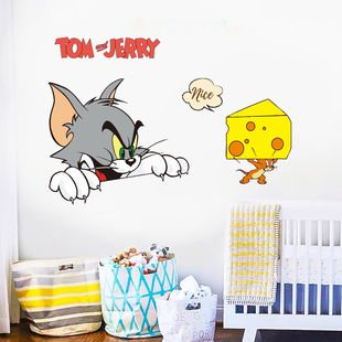 猫和老鼠创意墙角装饰贴纸贴墙网红自粘房间墙贴卧室墙面ins贴画