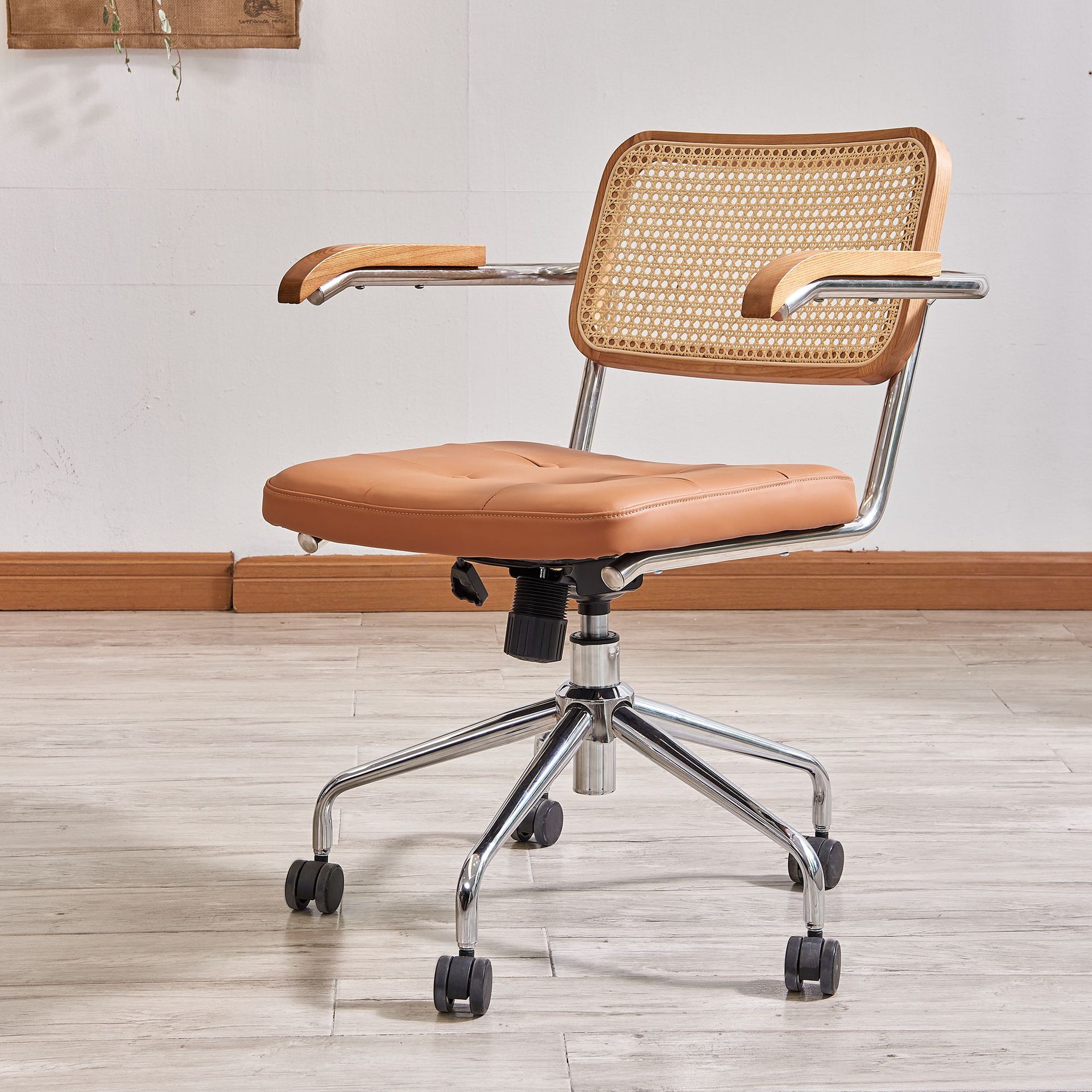 北欧藤编电脑椅转椅办公椅休闲椅