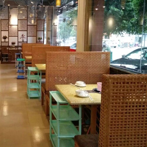 餐厅组合单人饭店藤编靠背椅