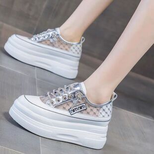 潮流星期天2026秋季新款厚底内增高休闲百搭网鞋女学生鞋