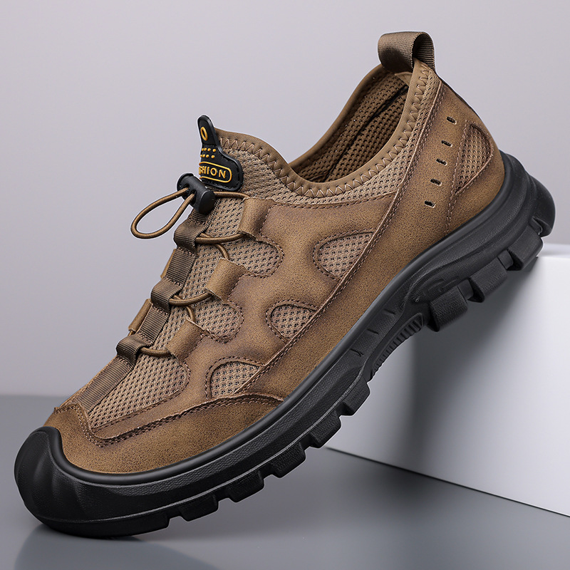 男鞋夏季新款飞织网面鞋男透气轻便薄款懒人一脚蹬潮流运动休闲鞋