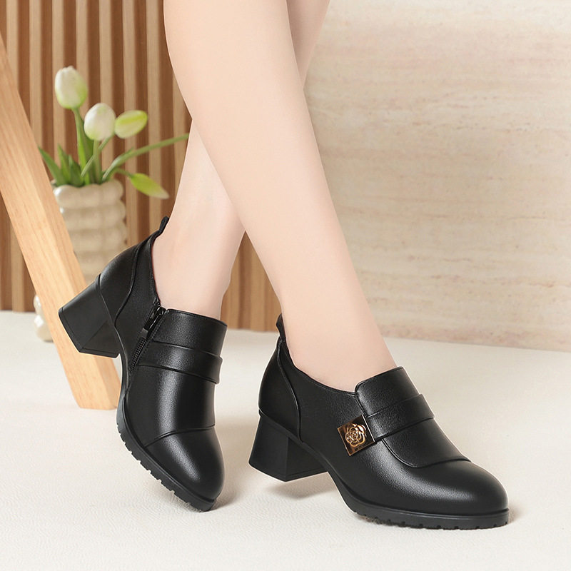 春秋款妈妈鞋软底舒适中年女鞋粗跟鞋子女款单鞋深口皮鞋一件,运动鞋new,运动休闲鞋,淘宝优惠券,粉丝福利购,淘宝优惠卷