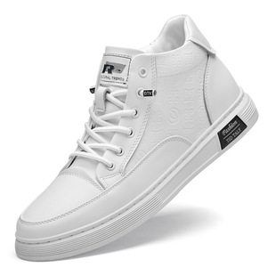 大码牛皮男鞋休闲皮鞋男软底加绒真皮板鞋46百搭中帮小白鞋47