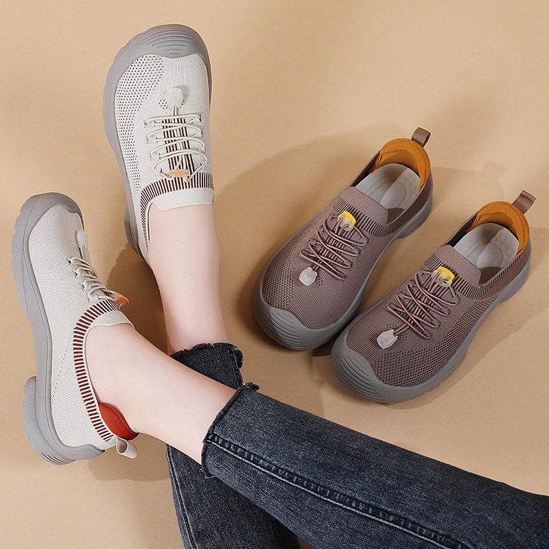 网面女鞋软底透气飞织健步鞋轻便舒适一脚蹬防滑妈妈鞋休闲单鞋女,运动鞋new,运动休闲鞋,淘宝优惠券,粉丝福利购,淘宝优惠卷