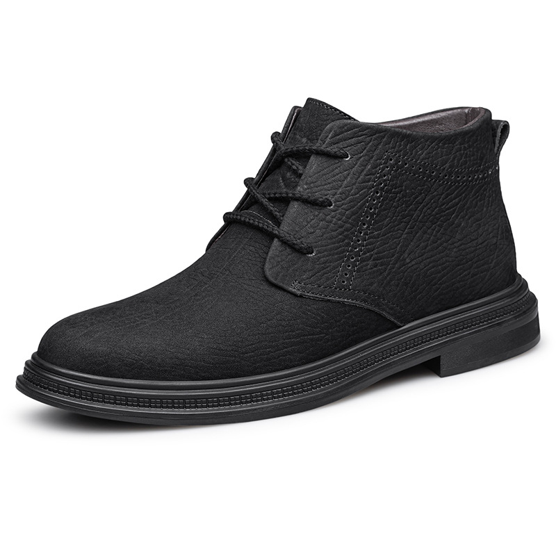 2857男鞋马丁靴户外工装靴时尚皮靴秋冬中高帮系带真皮牛皮面短靴