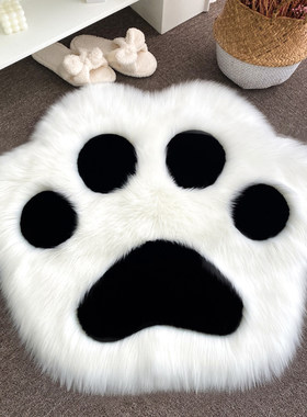 卡通猫爪地毯动漫毛绒儿童房装饰