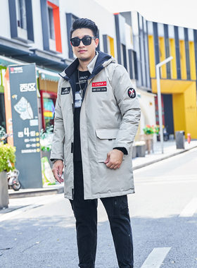 2022年胖子加肥加大羽绒服男特大号超大码中长款冬季外套潮300斤