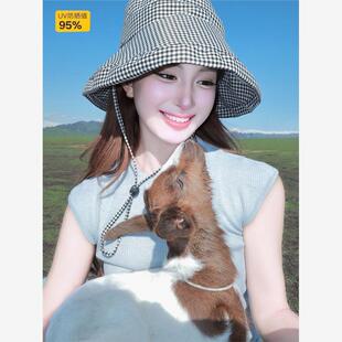 新疆草地川西阿勒泰大西北旅游穿搭渔夫帽女夏季旅行遮阳防晒帽子