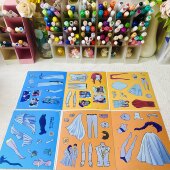 手工创意装 贴纸儿童益智趣味二次元 饰贴画 猎魔女团人物换装 结婚款