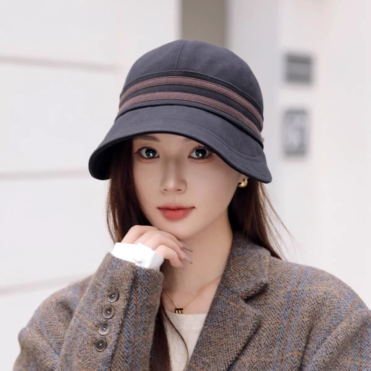 素颜百搭日系秋季鸭舌帽女款时尚