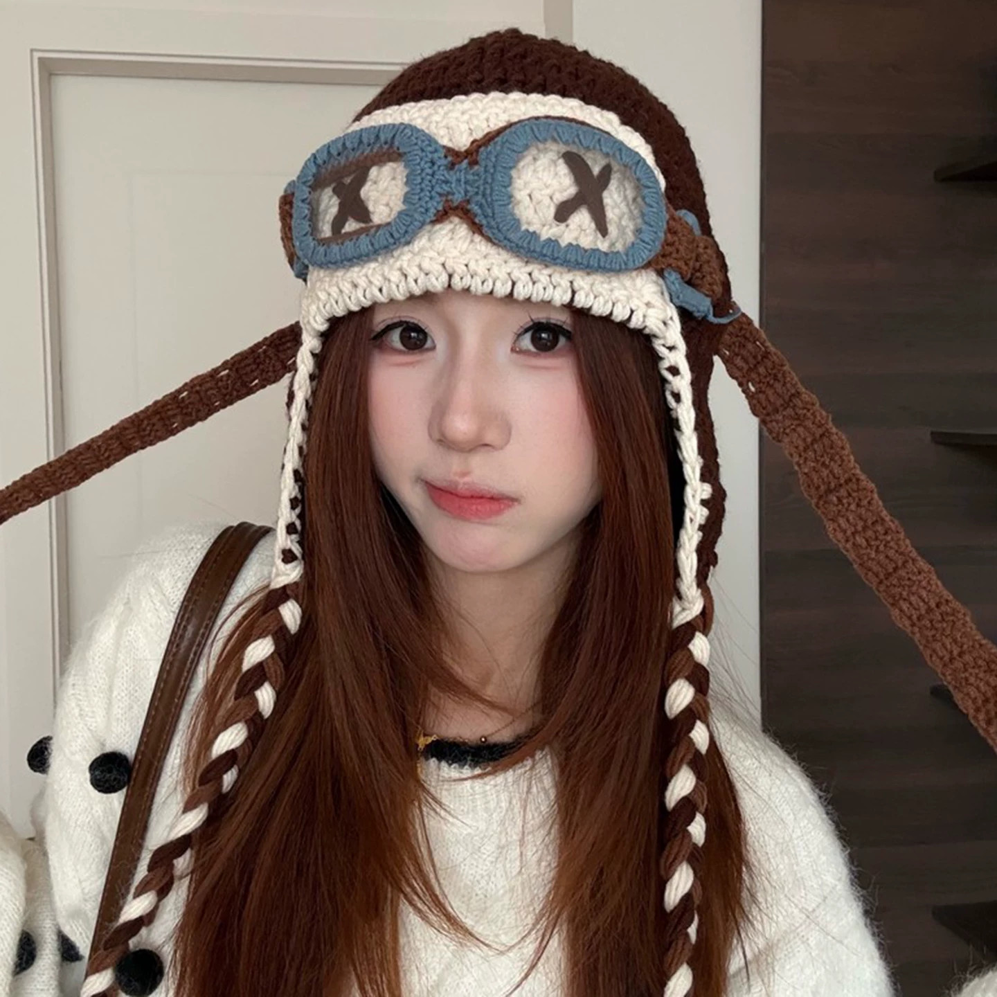 檀健次同款女秋保暖护耳针织帽