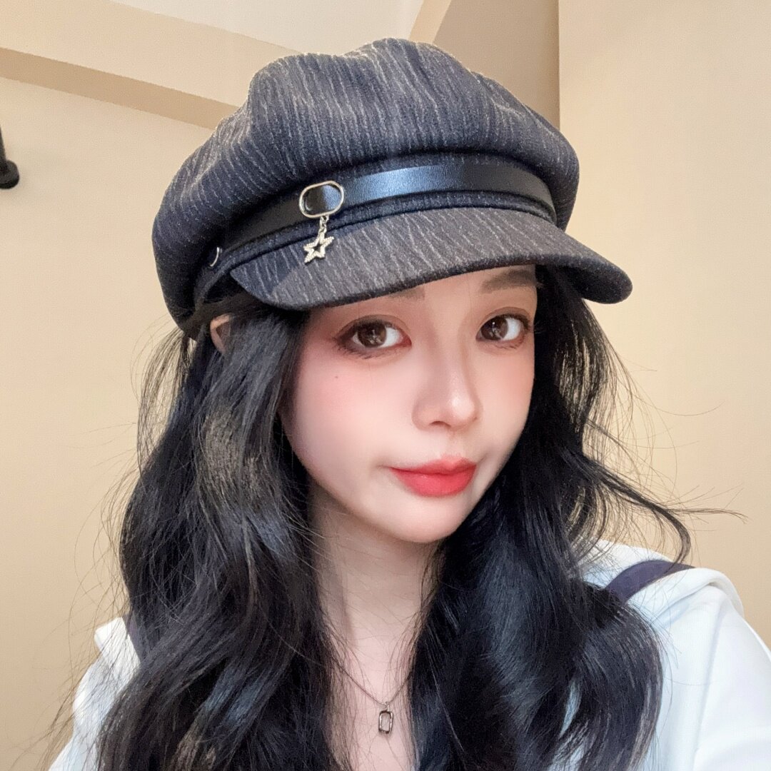 英伦复古显脸小星星报童帽女款