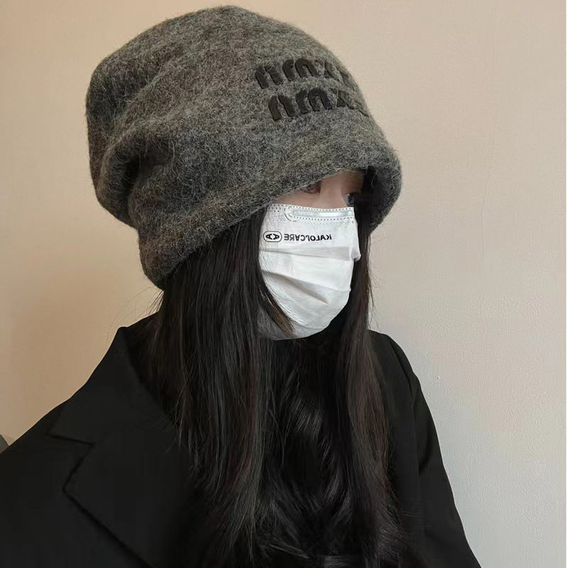 大头围慵懒风堆堆帽女秋冬季新款时尚包头帽子女显脸小套头月子帽