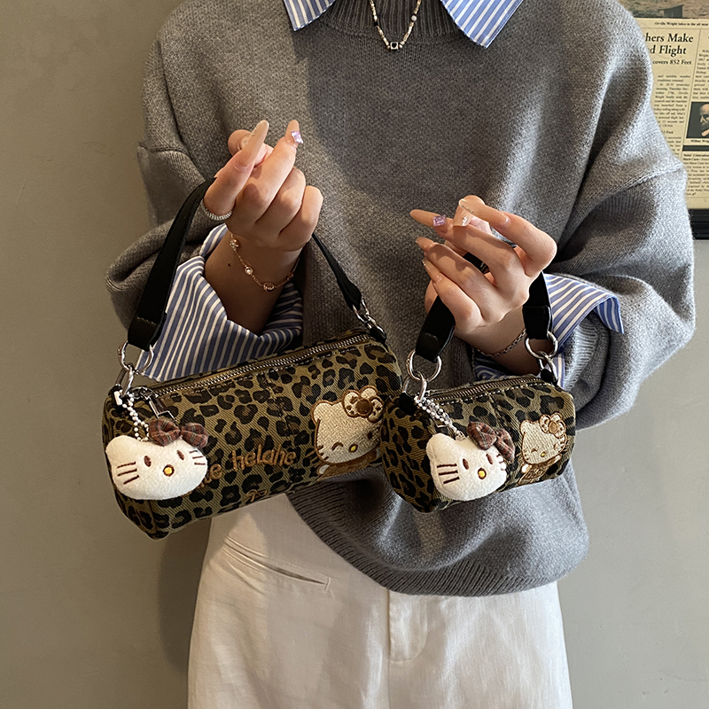 小众高级感女童豹纹包手提包
