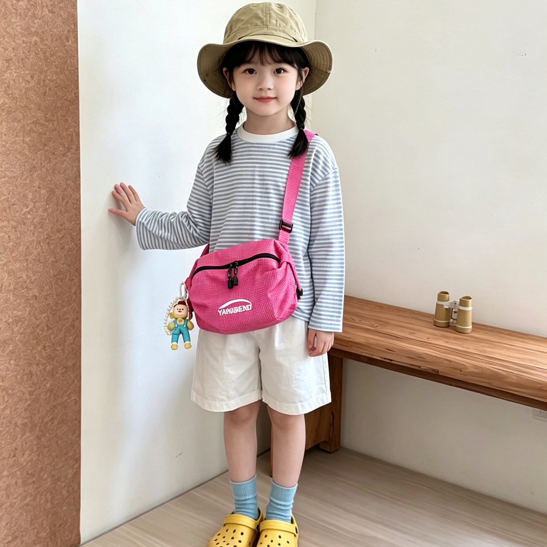 2026新款韩版斜挎包儿童网红户外旅游单肩包时尚男女童登山背包潮
