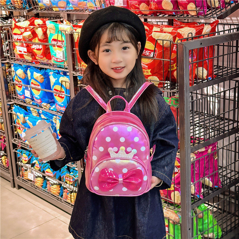 2026新款皇冠蝴蝶结儿童书包幼儿园可爱卡通女童双肩包外出小背包