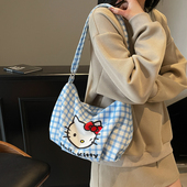 儿童可爱风KT猫布包手提袋女童2025新款 百搭出游大容量单肩斜挎包