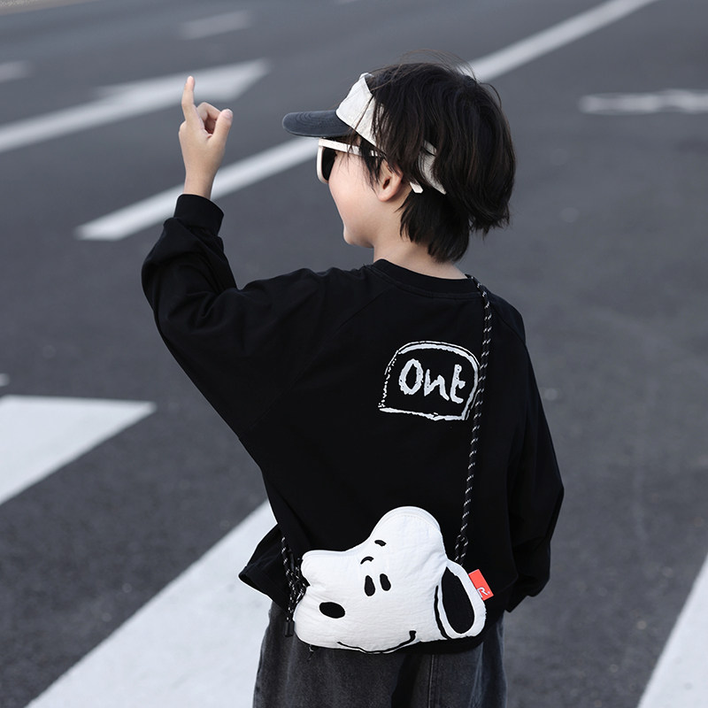 儿童史努比斜挎包女童宝宝出游单肩斜挎包可爱造型小狗出游零钱包