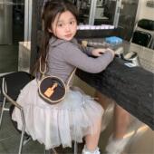 2026新款 洋气女童宝宝配饰小圆包女孩公主单肩斜挎包 儿童包包时尚