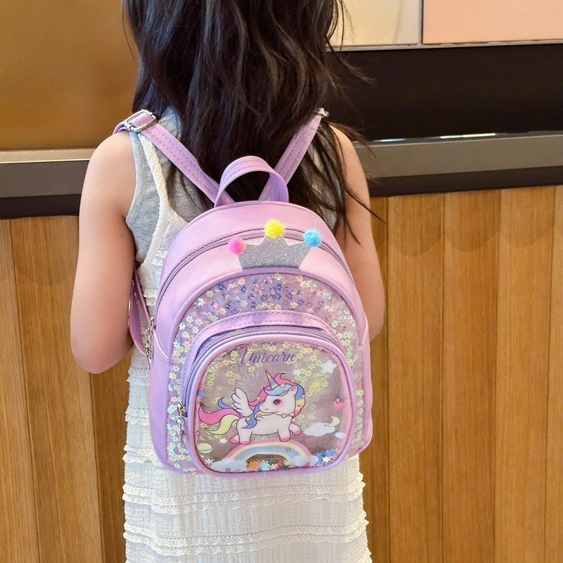 儿童小背包女孩1-3岁可爱幼儿园小班书包洋气亮片宝宝卡通双肩包2