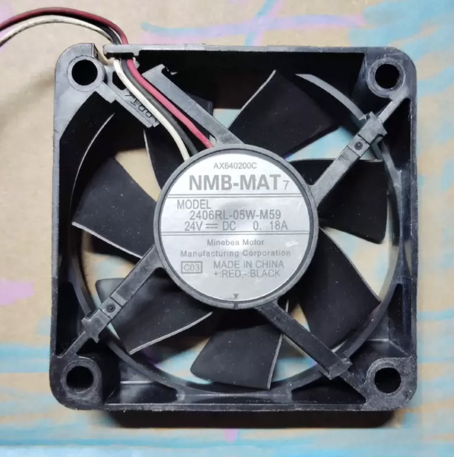 原装NMB 2406RL-05W-M59 24V 0.18A 6025 6CM 3线变频器散热风扇