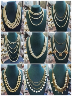 欧美外贸高亮仿珍珠项链女气质百搭毛衣链锁骨链颈饰