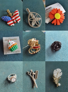 欧美外贸孤品复古胸针吊坠戒指女百搭胸花默认微瑕1015