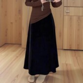 2026大码 半身裙绝美巨好看黑色丝绒A字长裙 超好看春装 春季 新款