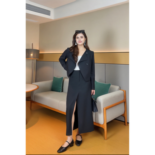 肩宽大骨架西装外套女春装显薄手臂粗休闲背厚显瘦小香风短款西服