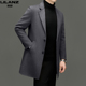 中长款 毛呢大衣春秋季 新款 利郎男装 羊毛外套男士 休闲保暖呢子风衣