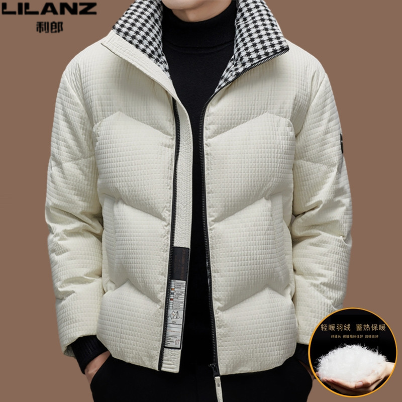 利郎男装短款羽绒服男士冬季加厚保暖外套中青年休闲时尚立领上衣