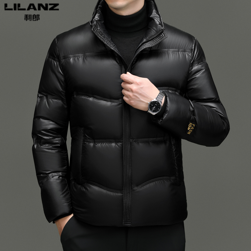 利郎男装短款立领羽绒服中青年男士纯色外套冬季加厚保暖休闲冬装