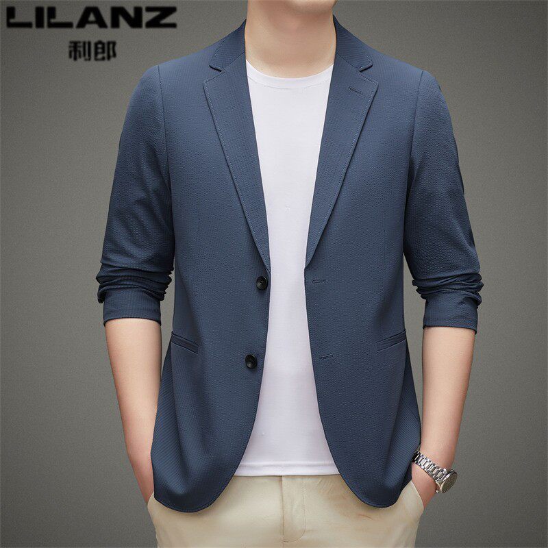 利郎男装休闲小西装春秋季男士韩版修身薄款西服时尚潮流单西外套