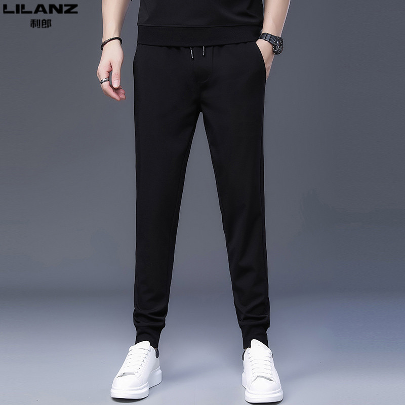 2026新款利郎男士休闲运动裤春秋季薄款纯色男裤中青年束脚卫裤潮