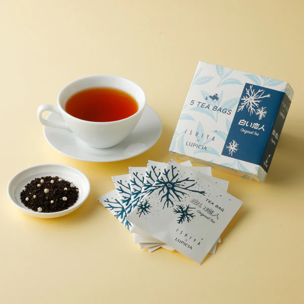 新品日本北海道ISHIYA白色恋人 限定红茶奶茶茶包5袋入白巧克力