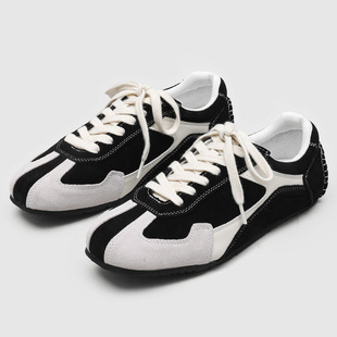 爆款潮流鞋百搭圆头休闲经典男士德训鞋通勤平底英伦风复古阿甘鞋