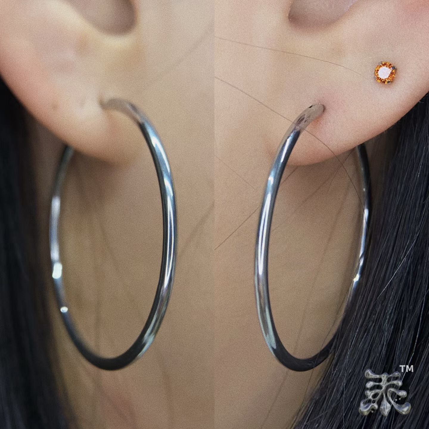 冷淡极简风16/18g耳环钛合金极简