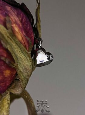 几何切割爱心吊坠耳钉高抛光钛合金18/16g内螺纹防过敏耳轮rook钉