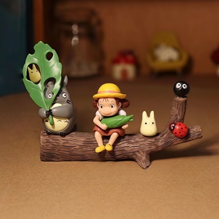微景观造景宫崎骏动漫龙猫小摆件卡通小梅黑煤球观赏树脂工艺品