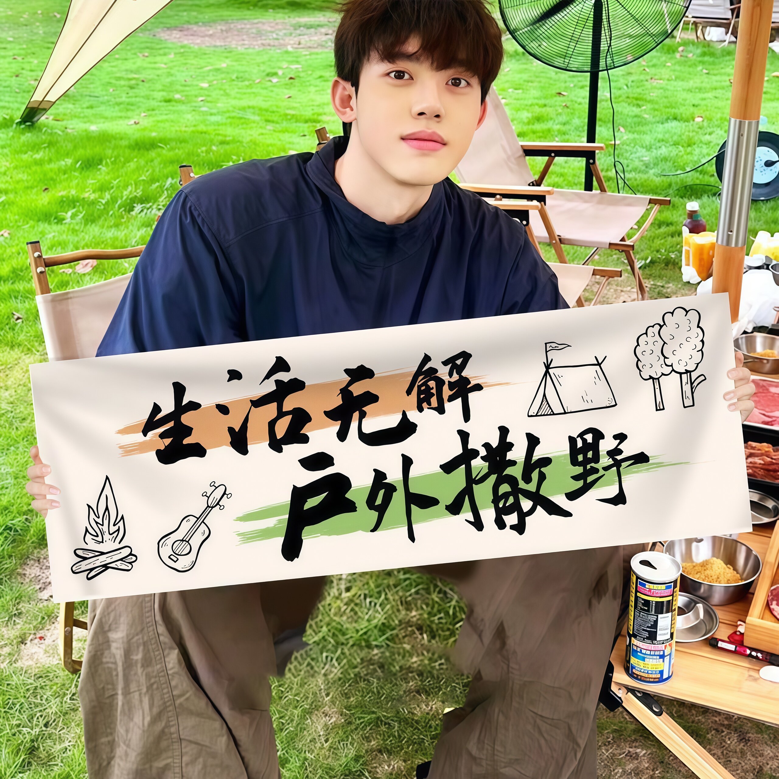 户外拍照手持小横幅定制